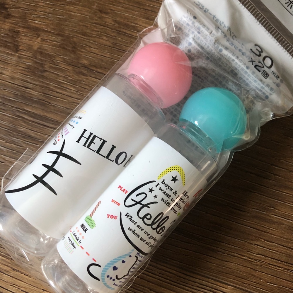 HELLO KITTY-NWT Two Small Travel Bottles